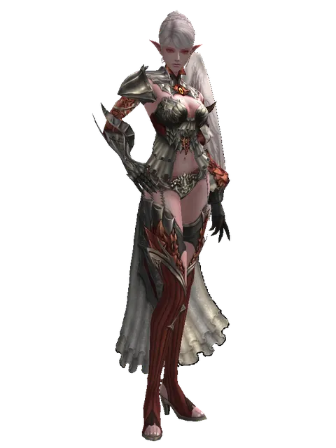 Draconic Leather Set on a female Kamael, front view