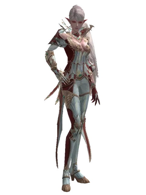 Dynasty Leather Set on a female Kamael, front view