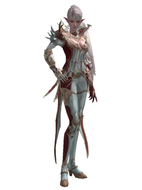 Dynasty Leather Set on a female Kamael, front view