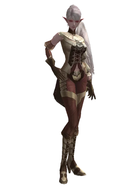 Reinforced Leather Set on a female Kamael, front view