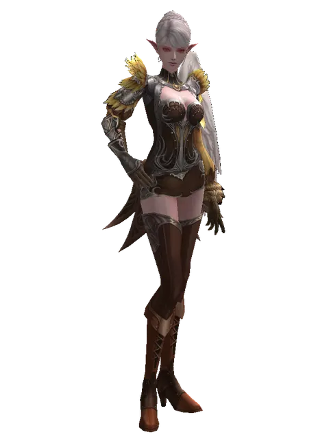 Rind Leather (light armor) on a female Kamael, front view
