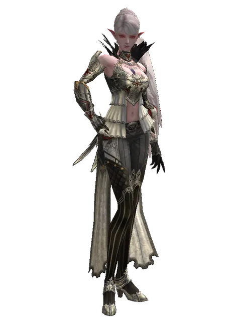 Tallum Leather Set on a female Kamael, front view