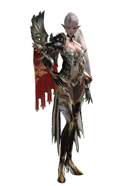 Noble Vesper + Fighter Cloak (light armor) on a female Kamael, front view