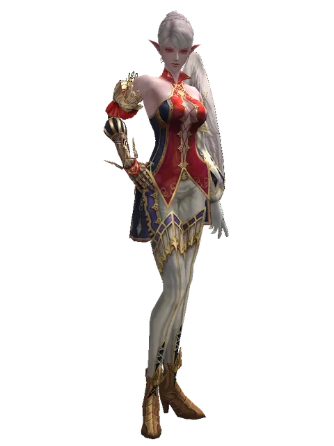 Zubei's Leather Set on a female Kamael, front view