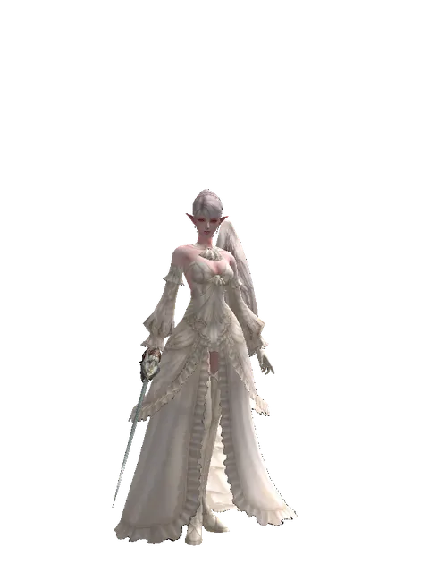 Dynasty Rapier on a female Kamael, front view