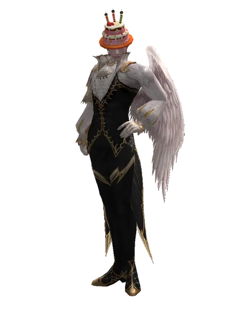 Birthday Hat on a male Kamael, front view