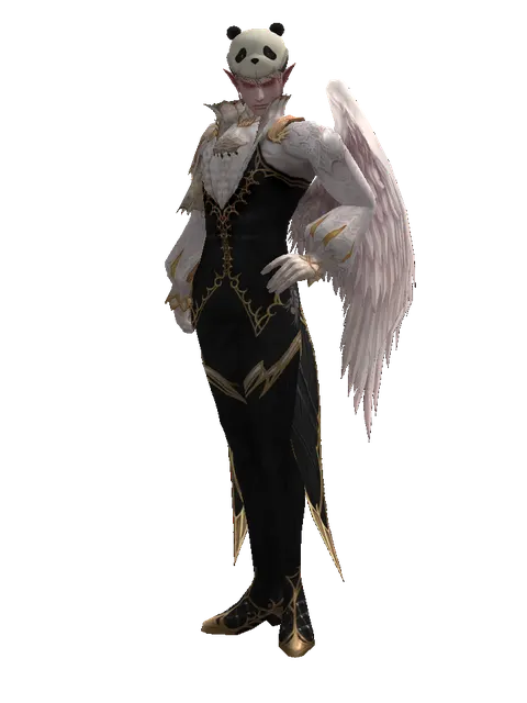 Panda Hat on a male Kamael, front view
