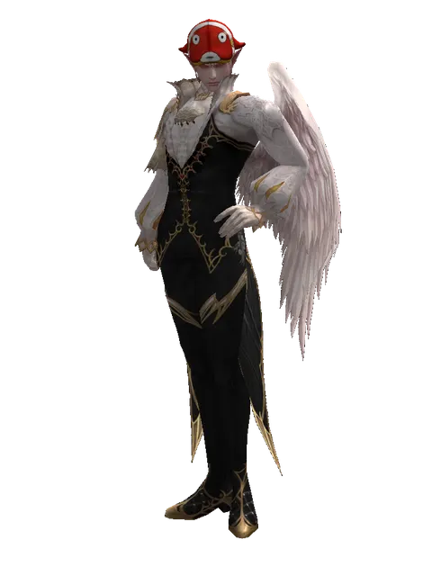 Red Fish Hat (?) on a male Kamael, front view