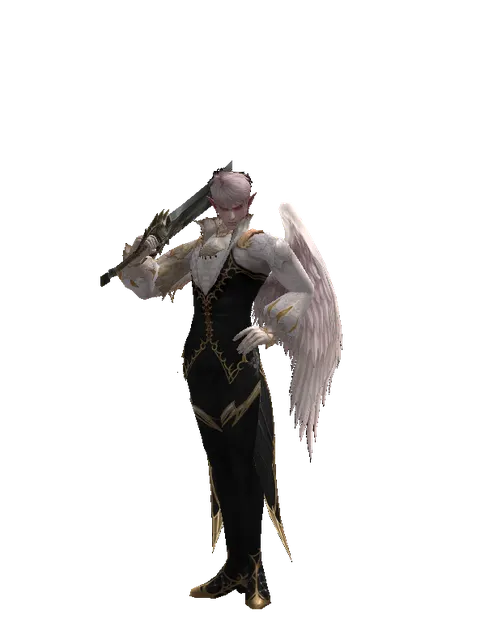 Saber Tooth on a male Kamael, front view
