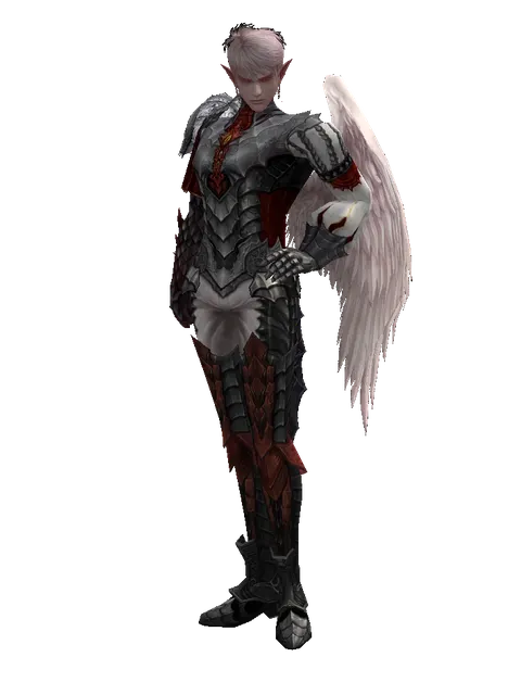 Draconic Leather Set on a male Kamael, front view