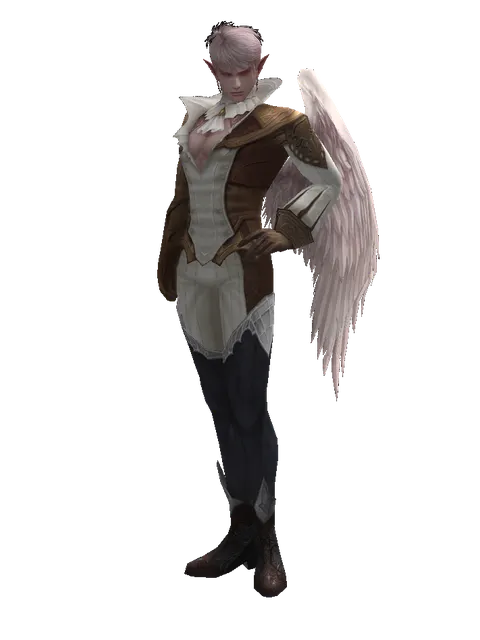 Wooden Set on a male Kamael, front view