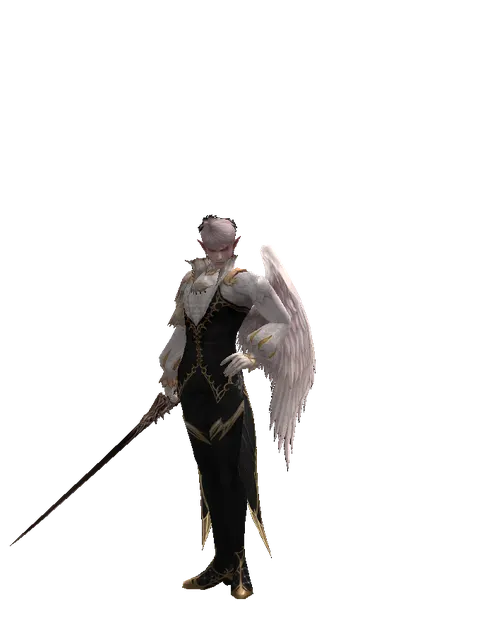 Military Fleuret on a male Kamael, front view