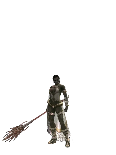 Arcana Mace on a female Orc fighter, front view