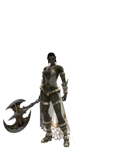 Ecliptic Axe on a female Orc fighter, front view