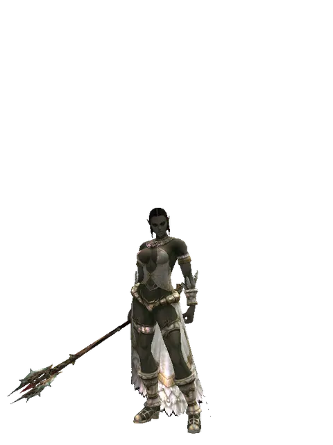 Icarus Hall on a female Orc fighter, front view