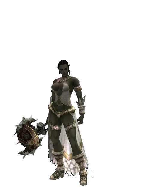 Icarus Hammer on a female Orc fighter, front view