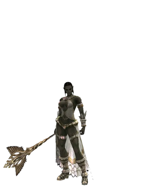 Infinity Rod on a female Orc fighter, front view