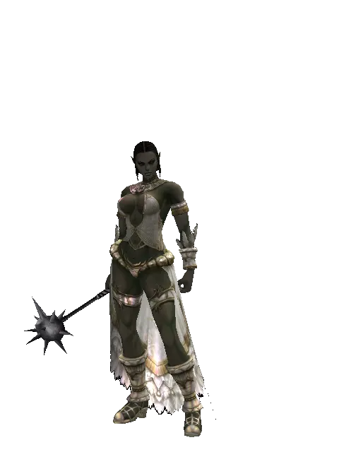 Morning Star on a female Orc fighter, front view