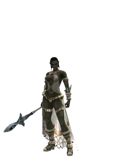Priest Mace on a female Orc fighter, front view