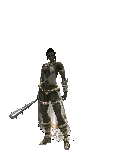 Skull Breaker on a female Orc fighter, front view