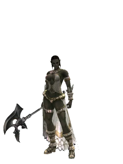Skull Graver on a female Orc fighter, front view