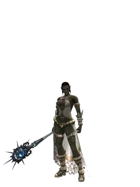 Spiritual Eye on a female Orc fighter, front view