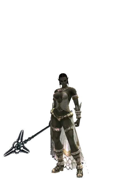 Stick of Eternity on a female Orc fighter, front view