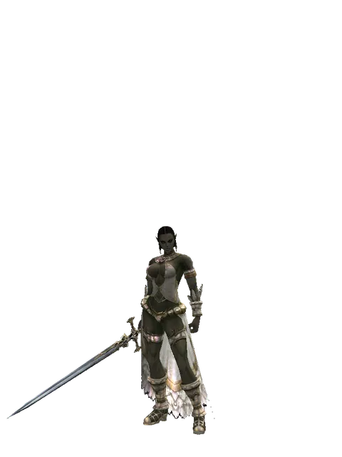 Dark Legion's Edge on a female Orc fighter, front view