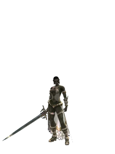 Dynasty Sword on a female Orc fighter, front view