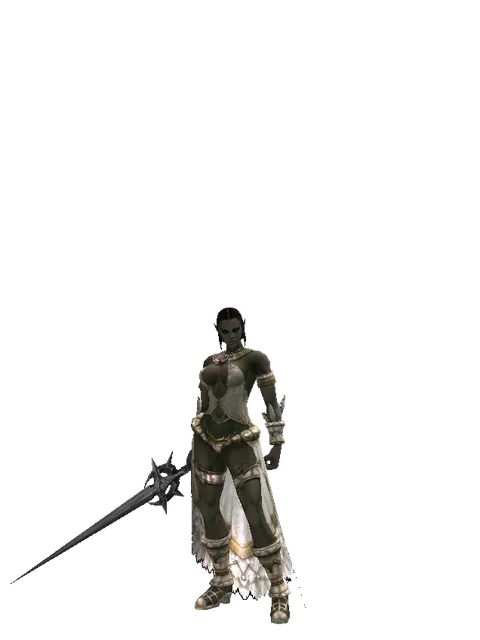 Ecliptic Sword on a female Orc fighter, front view