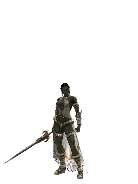 Icarus Spirit on a female Orc fighter, front view