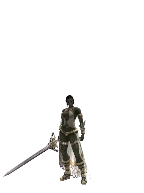 Infinity Blade on a female Orc fighter, front view