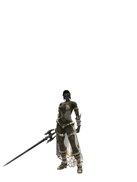 Keshanberk on a female Orc fighter, front view
