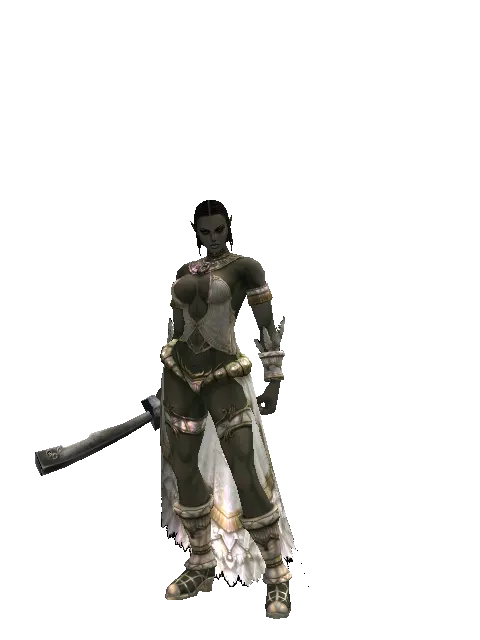 Orcish Sword on a female Orc fighter, front view