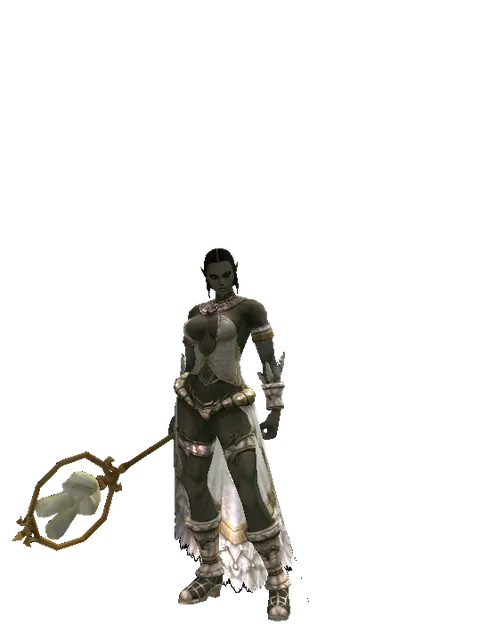 Scissors Stick - 30-day limited period on a female Orc fighter, front view