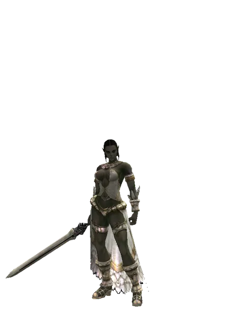 Spirit Sword on a female Orc fighter, front view