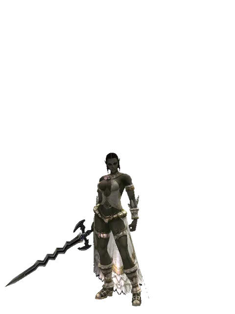 Stormbringer on a female Orc fighter, front view