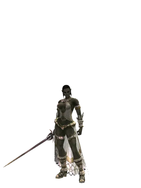 Sword of Valhalla on a female Orc fighter, front view