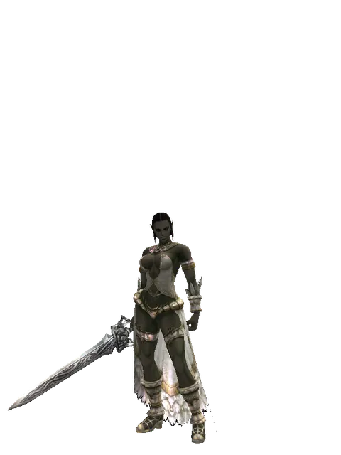 Tallum Blade on a female Orc fighter, front view