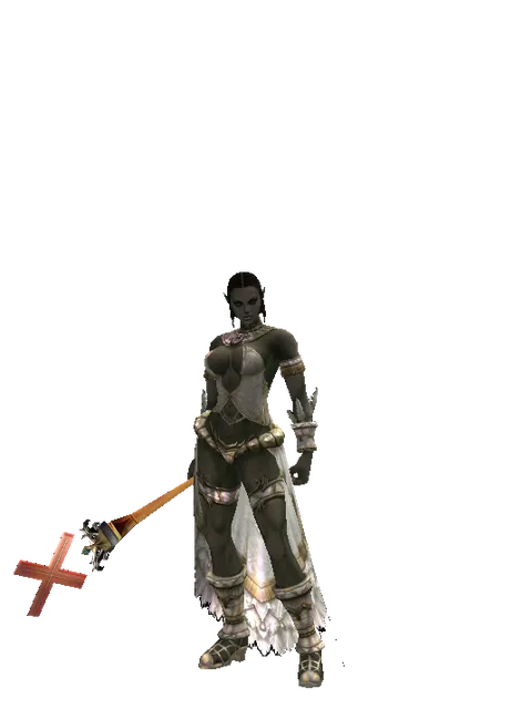 X Stick - 30-day limited period on a female Orc fighter, front view