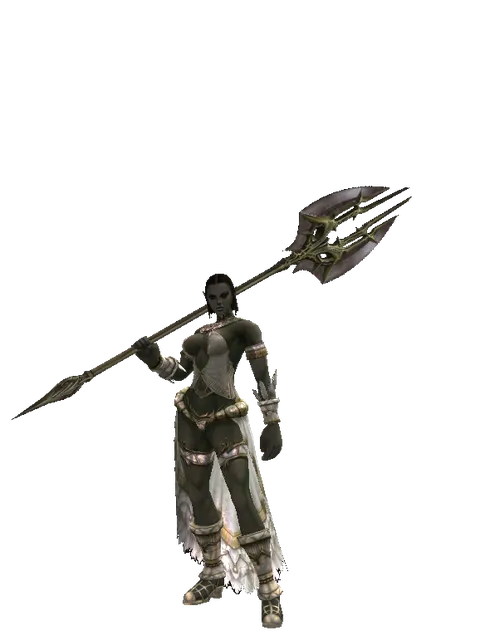 Behemoth's Tuning Fork on a female Orc fighter, front view