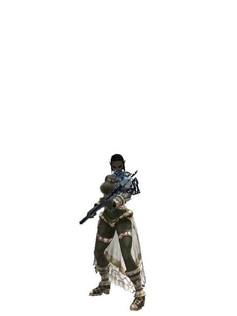 Conjuror's Staff on a female Orc fighter, front view
