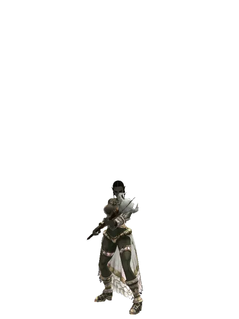 Cursed Staff on a female Orc fighter, front view