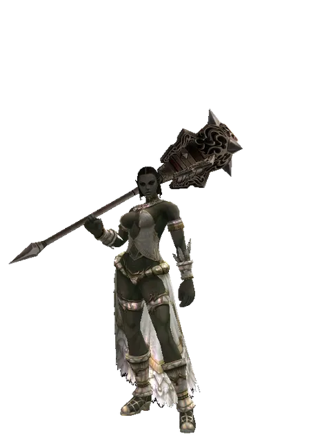 Destroyer Hammer on a female Orc fighter, front view