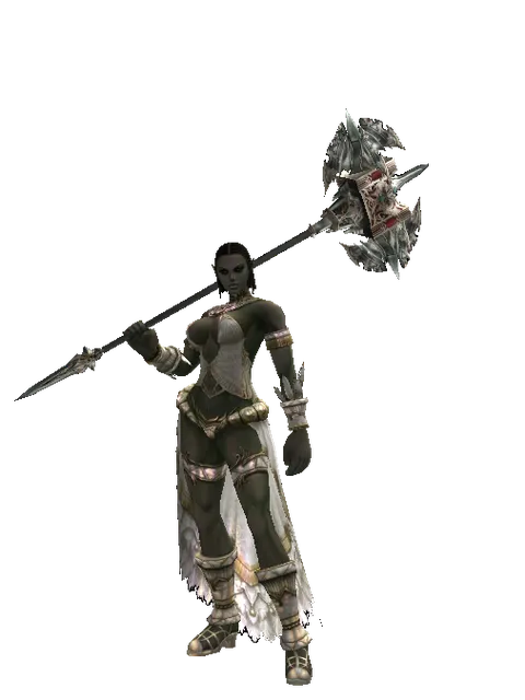 Dynasty Crusher on a female Orc fighter, front view