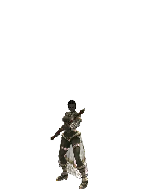 Ghoul's Staff on a female Orc fighter, front view