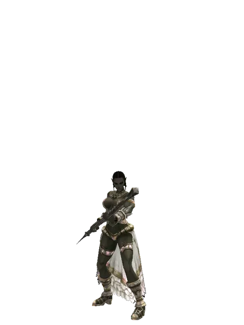 Heavy Doom Axe on a female Orc fighter, front view