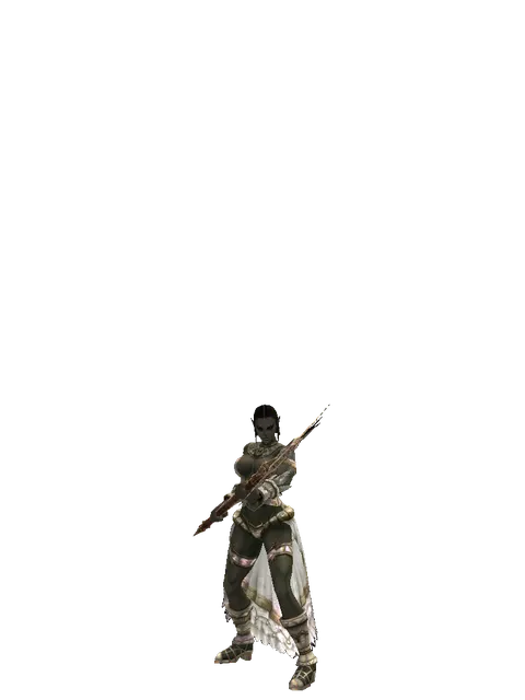 Imperial Staff on a female Orc fighter, front view