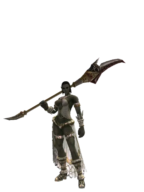 Karik Horn on a female Orc fighter, front view