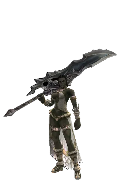 Dragon Slayer on a female Orc fighter, front view